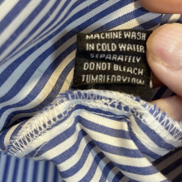 STYLE ENVY OFF THE SHOULDER STRIPED CHAMBRAY DRESS WITH ROSES SIZE MEDIUM - Picture 8 of 11